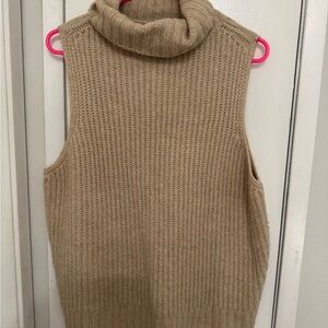 Wayf Sleeveless Turtleneck Knit Sweater - Tan